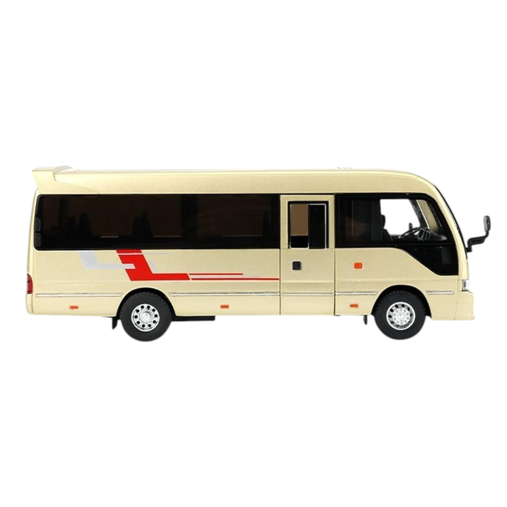 Toyota Coaster Minibus Dorado Luces y Sonido 1/32
