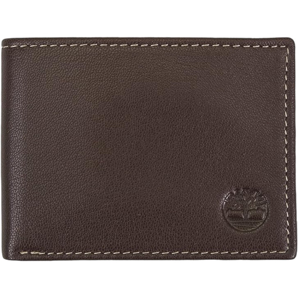 Timberland - Billetera para Hombre Bifold Marrón Oscuro