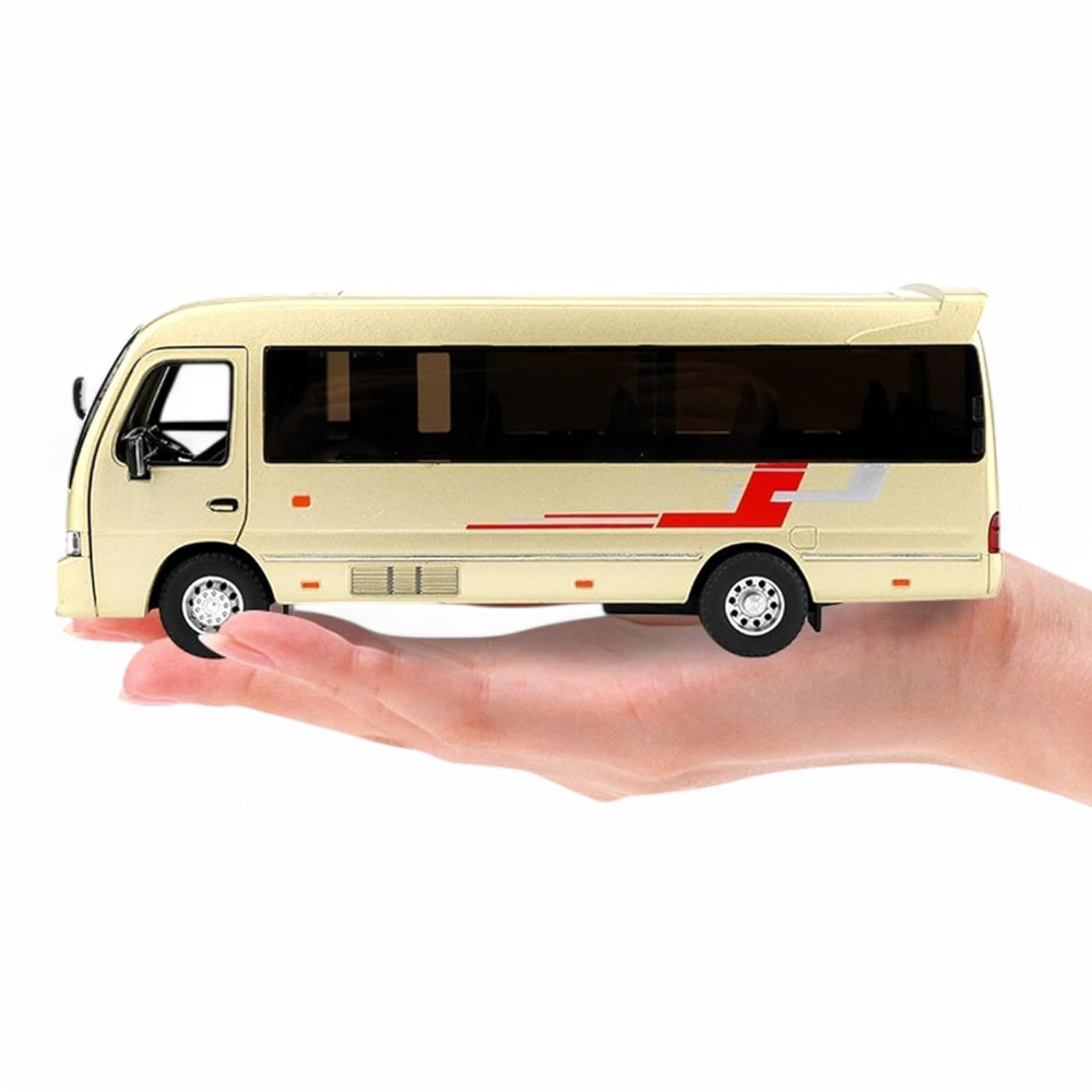 Toyota Coaster Minibus Dorado Luces y Sonido 1/32