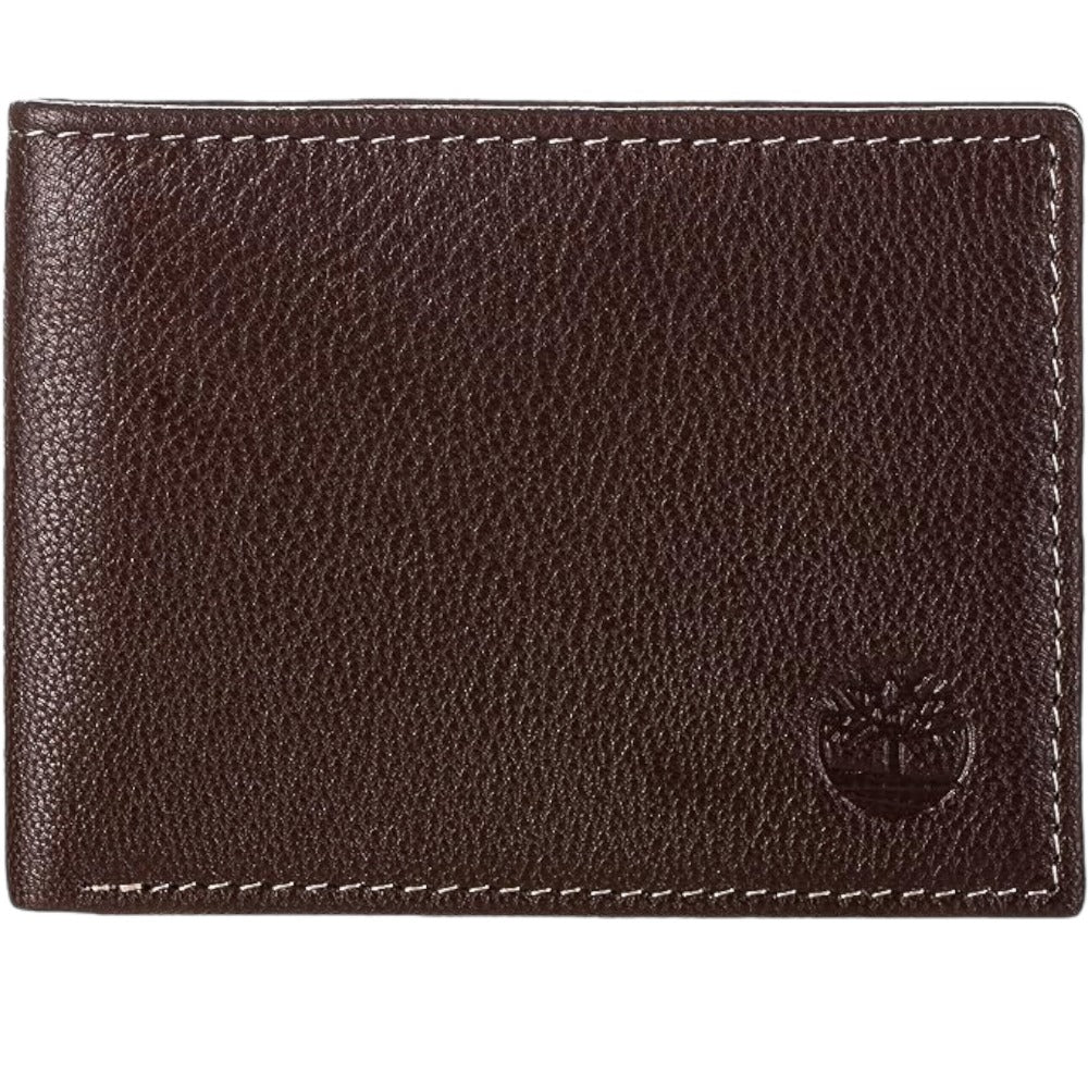 Timberland - Billetera para Hombre Bifold Marrón Oscuro
