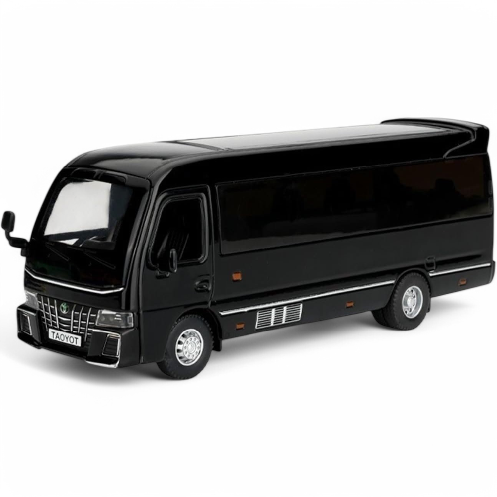 Toyota Coaster Minibus Negro Luces y Sonido 1/32