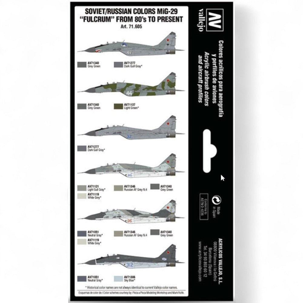 Air War Color Series - Soviet/Russian Colors MiG-29 Fulcrum from 80s to present 71605 8 un.