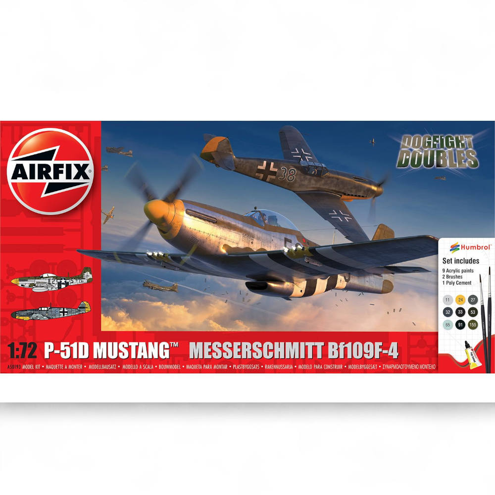 Double Fighter: P-51D Mustang vs Messerschmitt BF-109F-4 Gift Set Model Kit 1/72