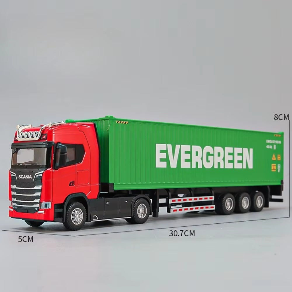Camión Container Scania Rojo Evergreen Full Metal 1/43