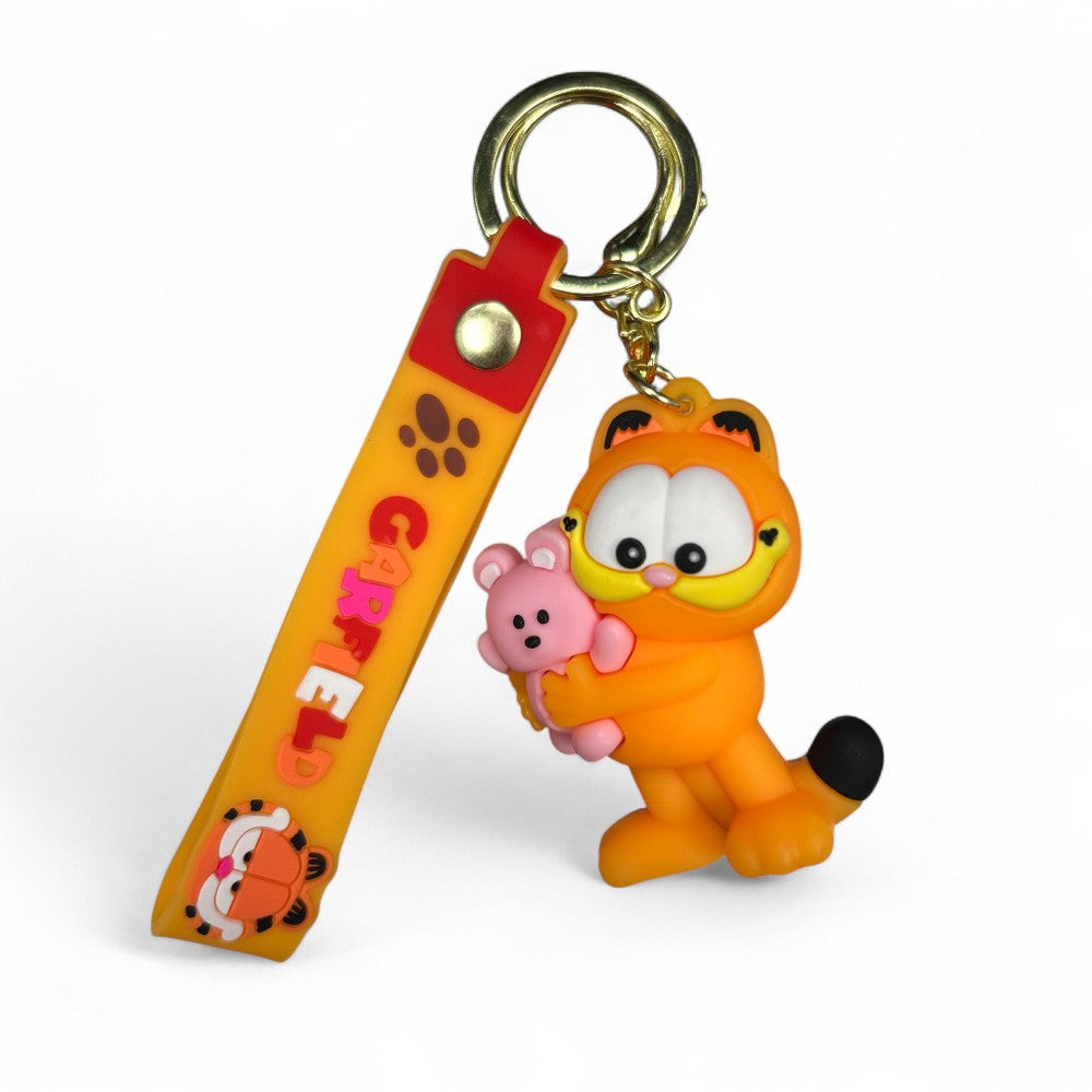 Llavero Garfield con oso rosado