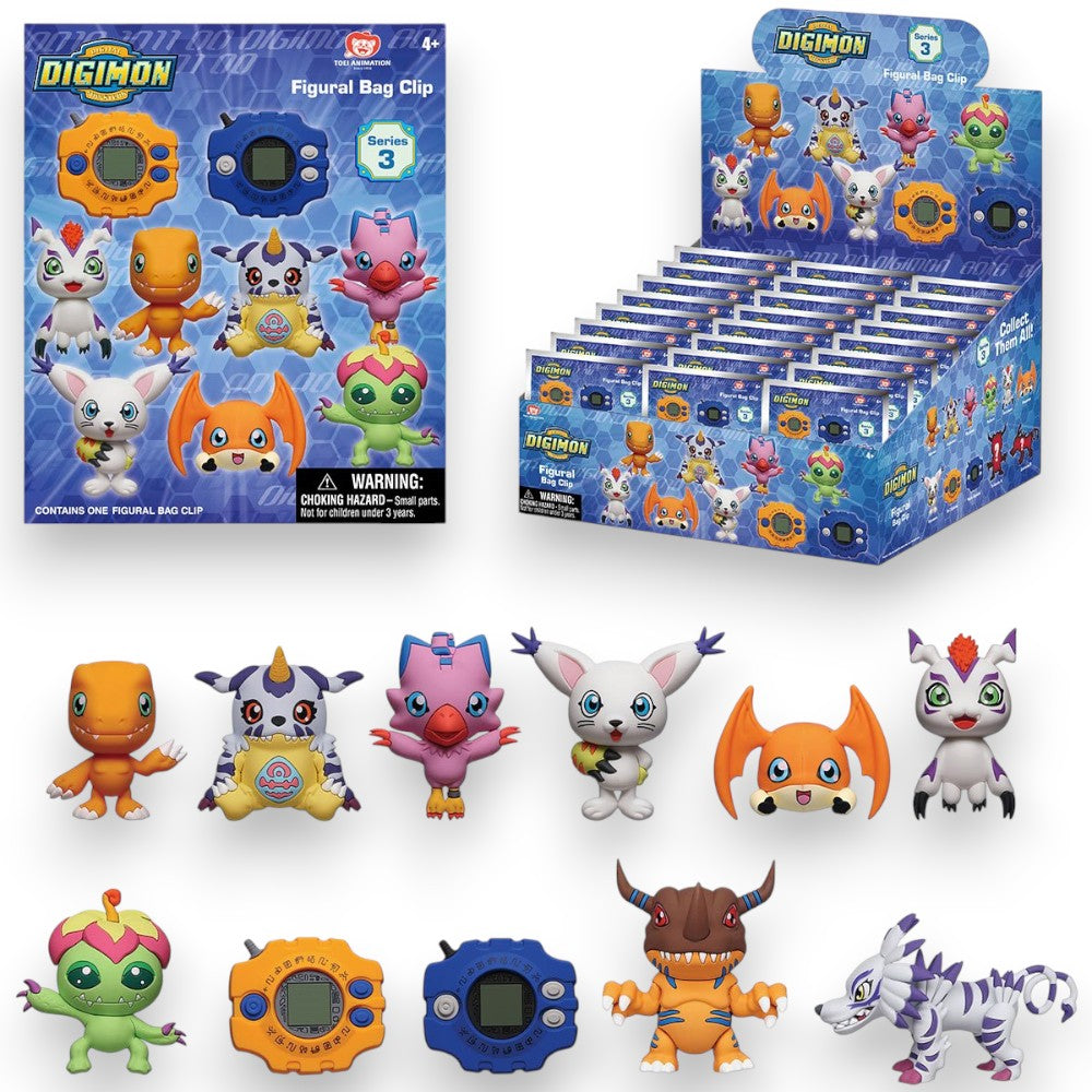 Digimon Series 3 3D Foam Bag Clip