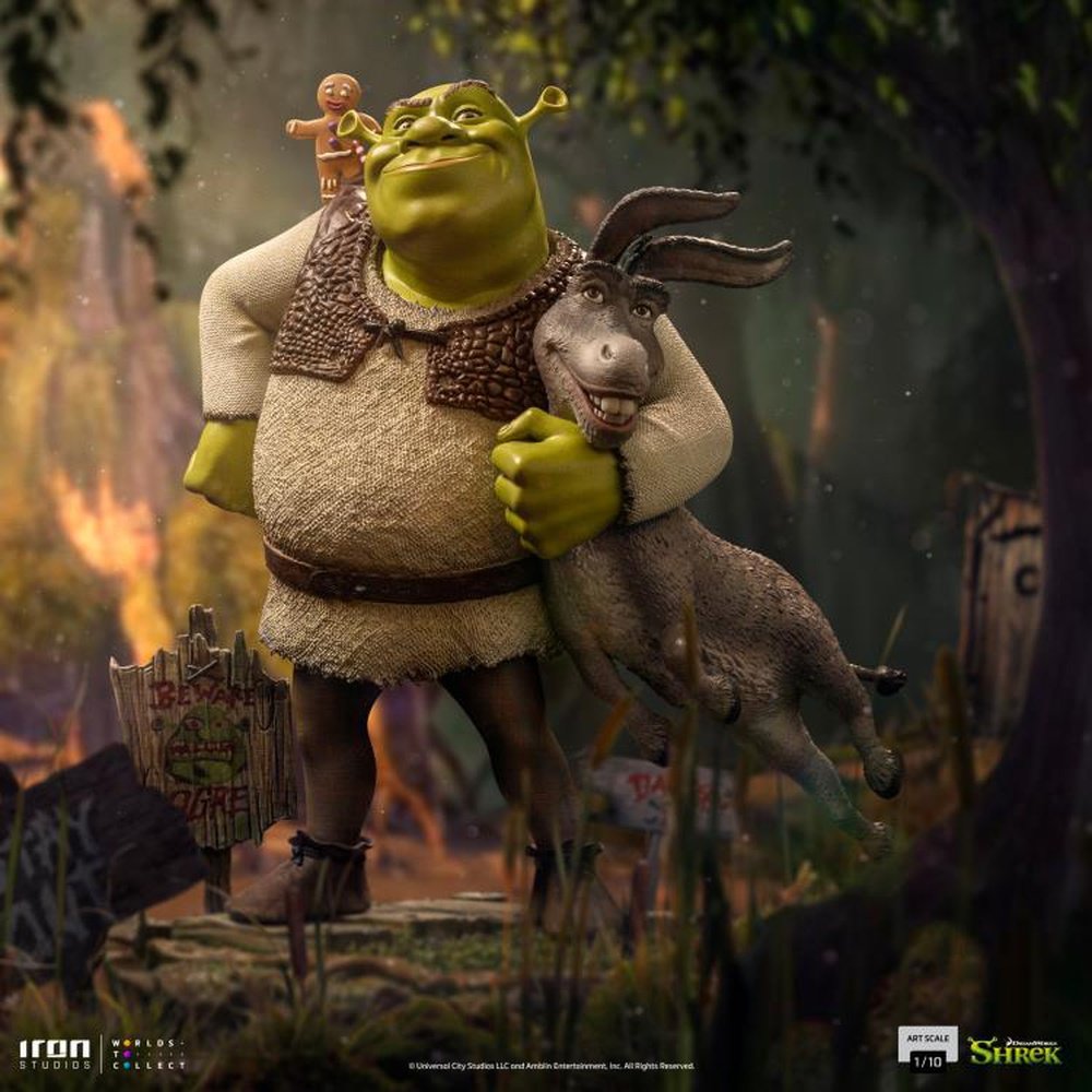 Shrek, Donkey and the Gingerbread Man Deluxe Art Scale 1/10