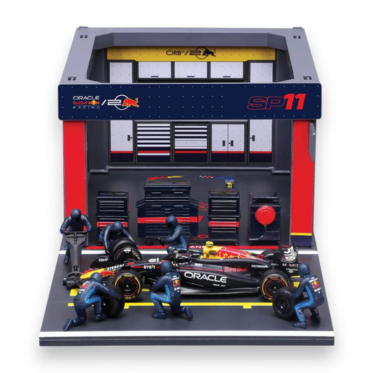 F1 Diorama Garage Pit Stop & Red Bull RB20 2024 #11 Sergio Perez 1/43