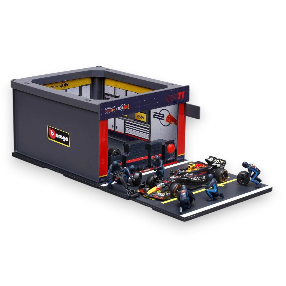 F1 Diorama Garage Pit Stop & Red Bull RB20 2024 #11 Sergio Perez 1/43