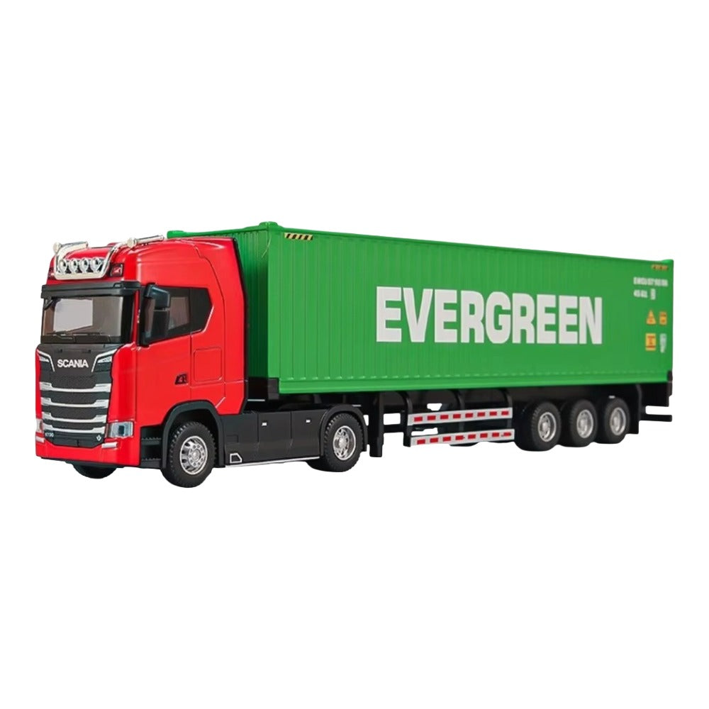 Camión Container Scania Rojo Evergreen Full Metal 1/43
