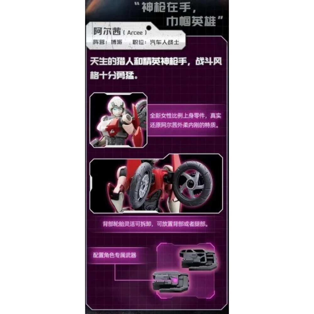 Transformers: Rise of the Beast - Classic Class Arcee Model Kit