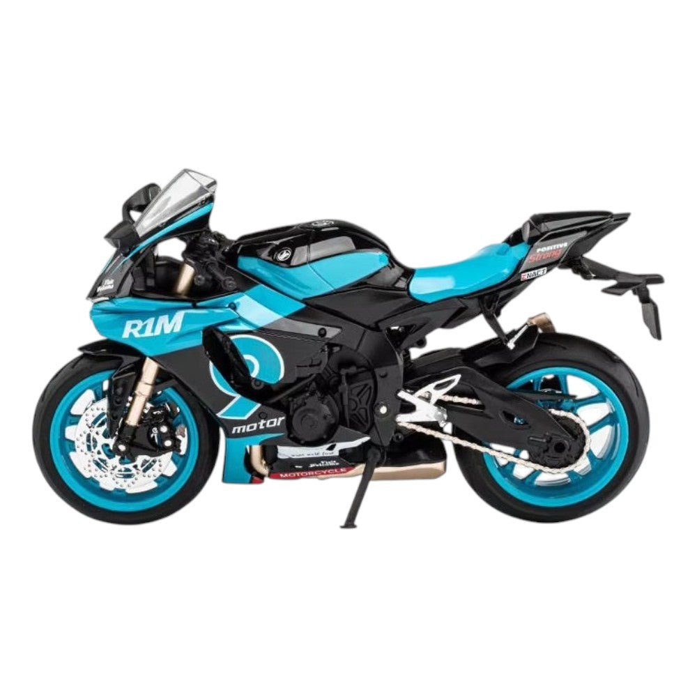Yamaha YZF-R1M Turquesa / Negro Luces y Sonido 1/12