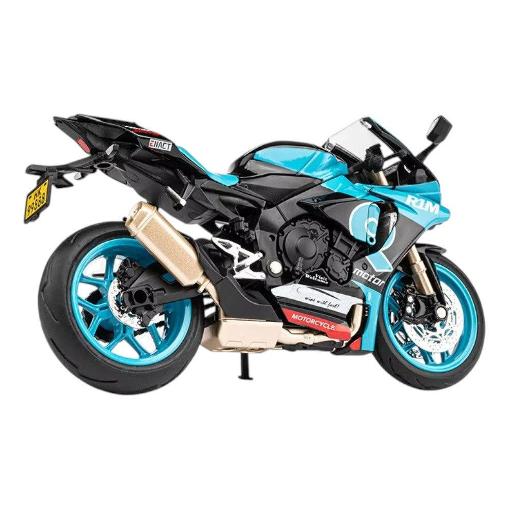 Yamaha YZF-R1M Turquesa / Negro Luces y Sonido 1/12