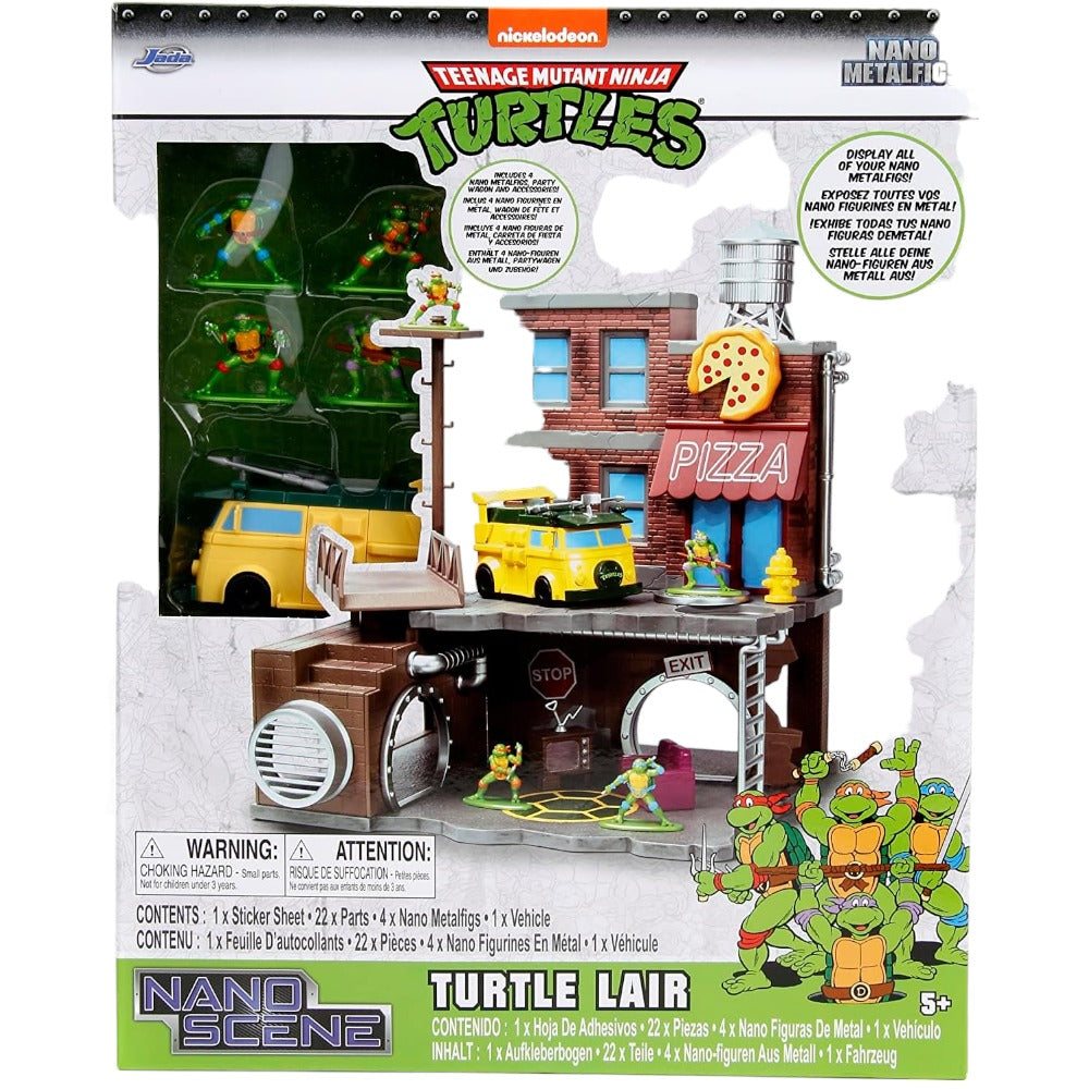 TMNT - Turtle Lair Diorama Set & Party Wagon "Nano Scene" Series