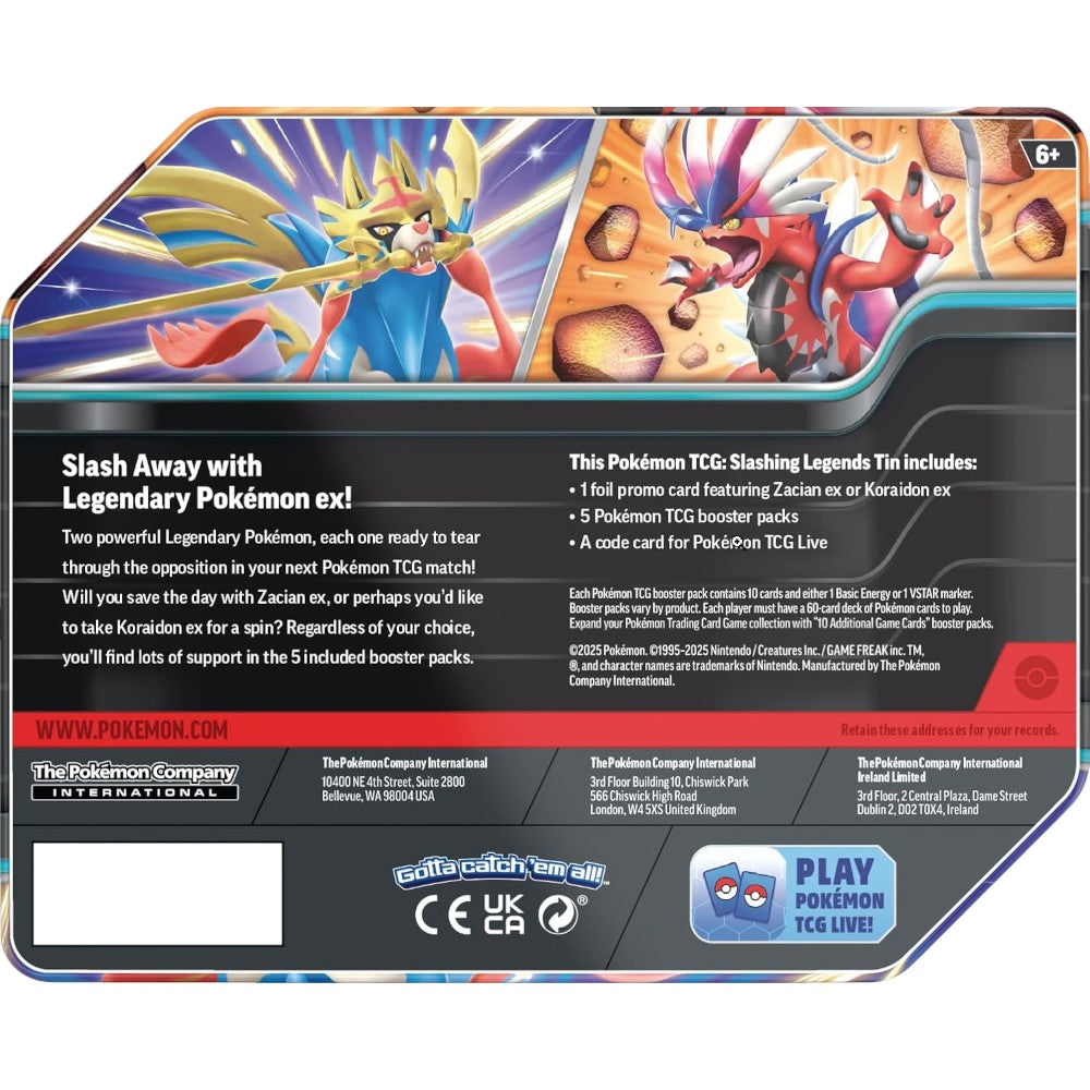 Pokémon TCG Slashing Legends Collectors Tin Zacian EX English