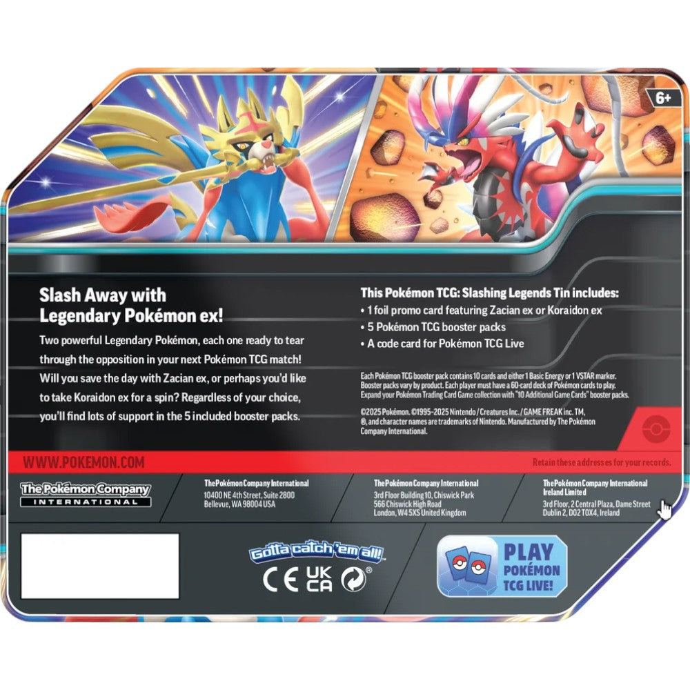 Pokémon TCG Slashing Legends Collectors Tin Koraidon EX English