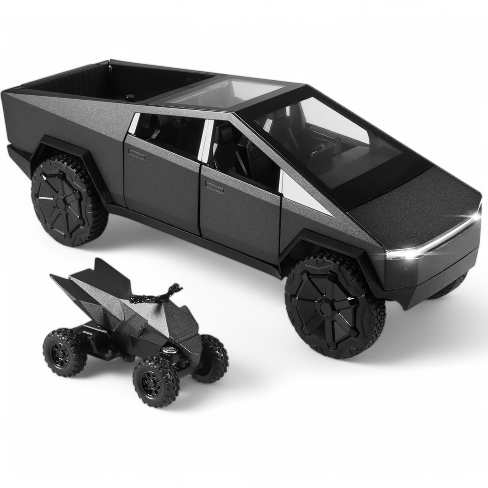 Tesla Cybertruck Negro Luces y Sonido 1/24