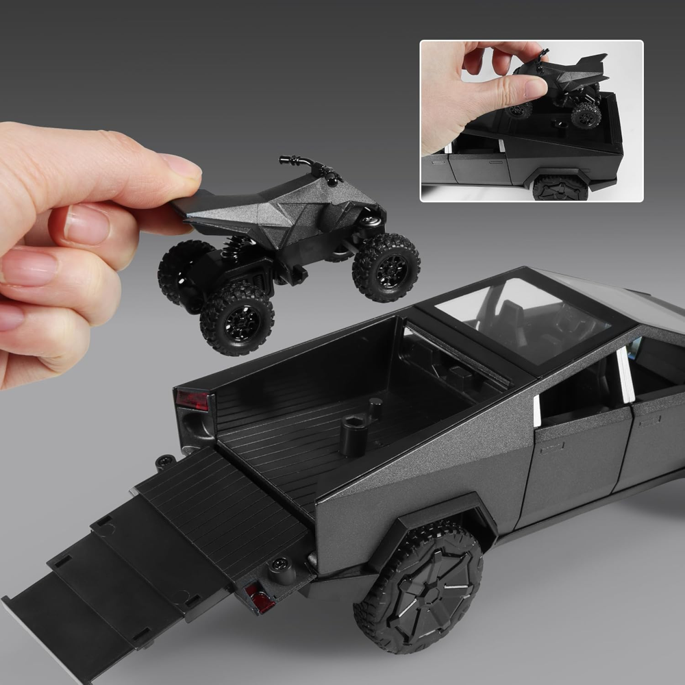 Tesla Cybertruck Negro Luces y Sonido 1/24