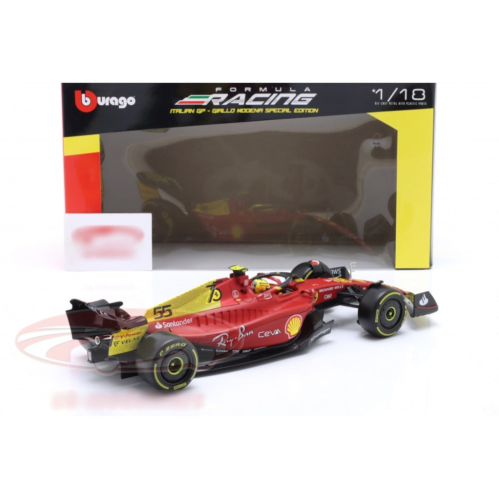 F1 Ferrari F1-75 #55 Italia GP 2022 - Carlos Sainz c/Piloto 1/18