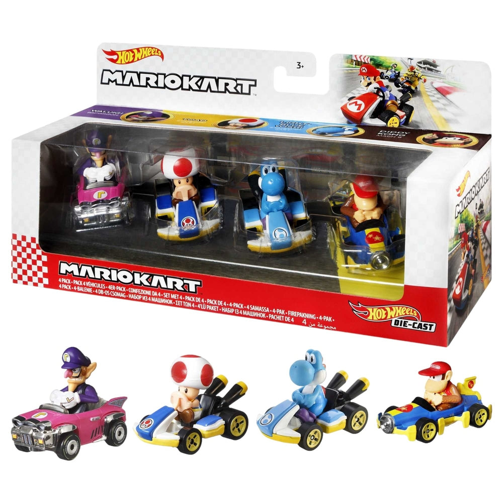 Mario Kart Vehicle 4-Pack, Set Of 4 Fan-Favorite Characters Includes 1 Exclusive Model