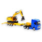 Flat Trailer Excavator Azul 1/50