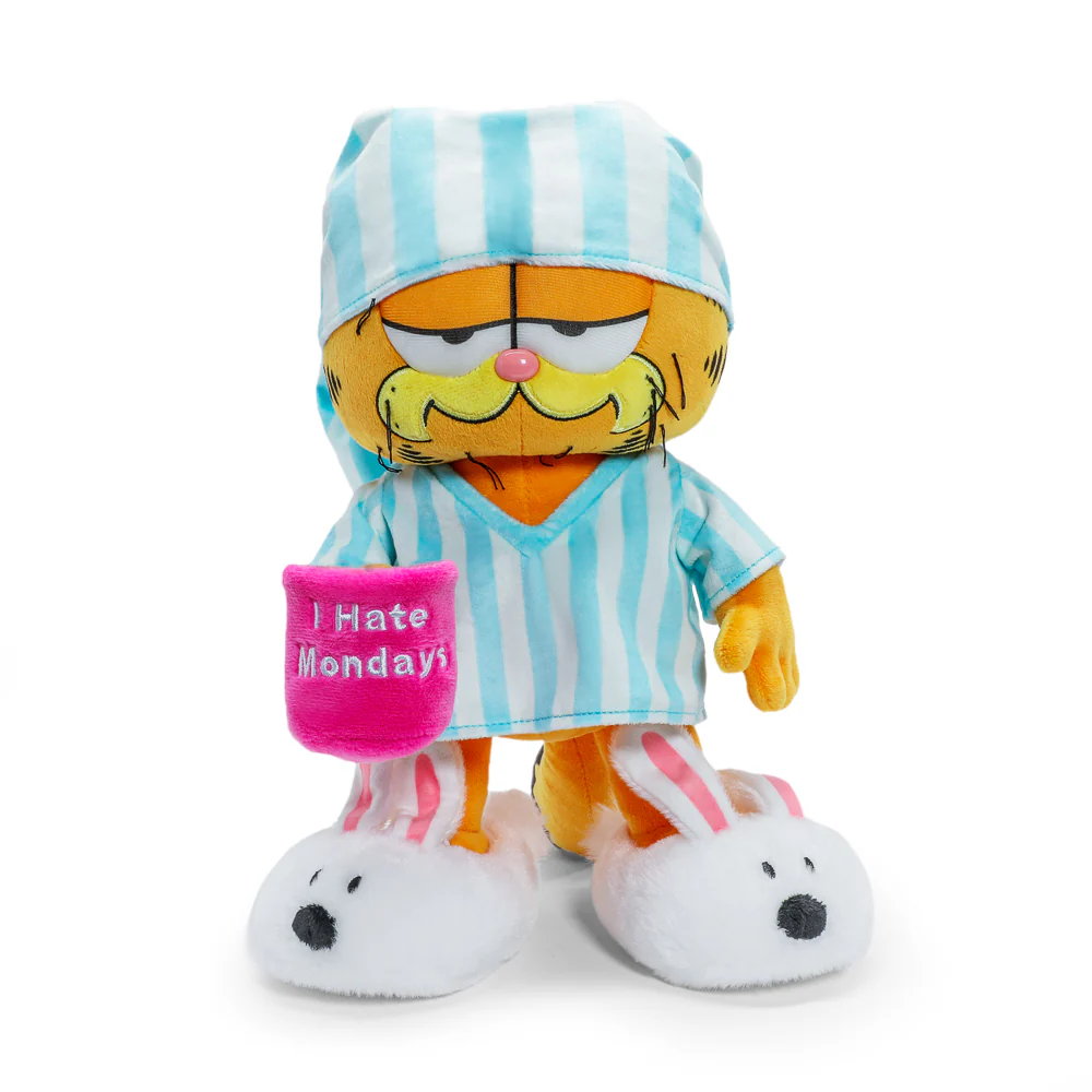 I Hate Mondays Grouchy Garfield in Pajamas and Slippers Peluche