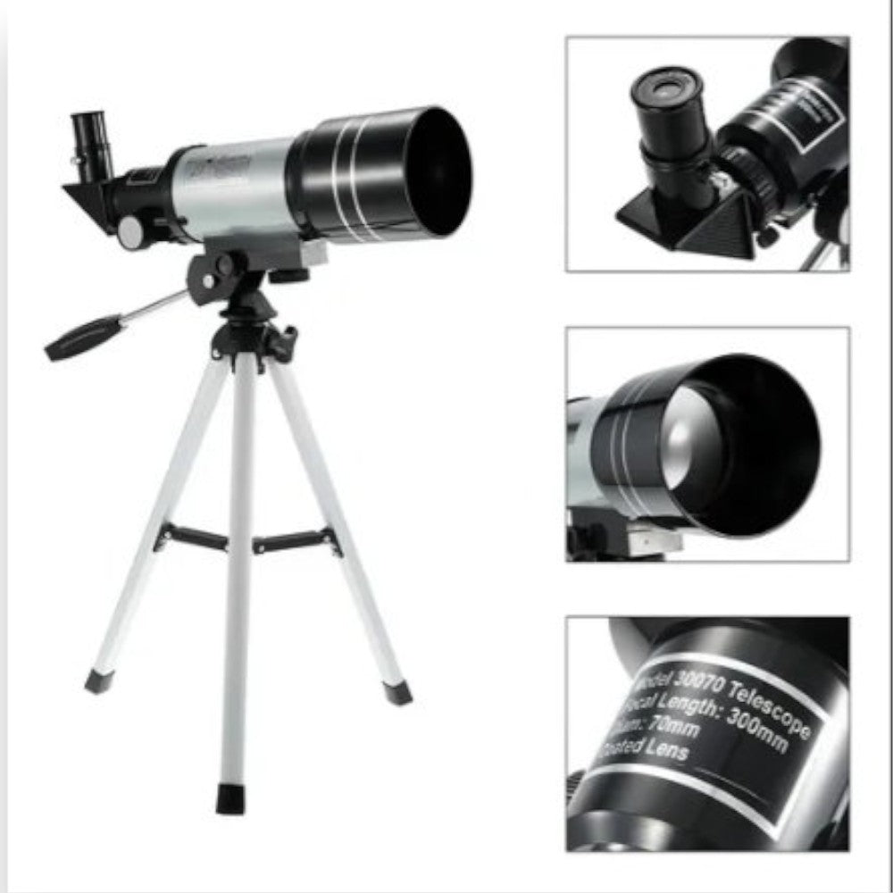 Telescopio Astronómico Básico para Niños AZM70300 Plateado