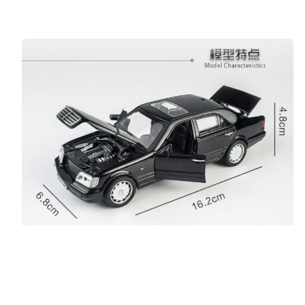 Mercedes-Benz S-W140 Negro Luces y Sonido 1/30