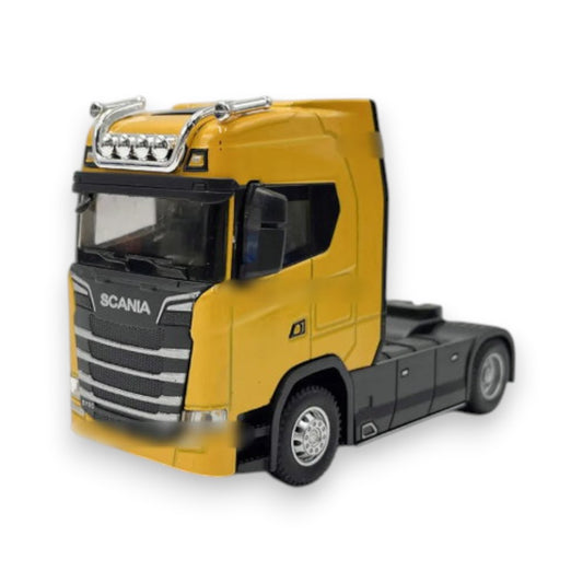 Camión Scania Amarillo Luces y Sonido 1/43