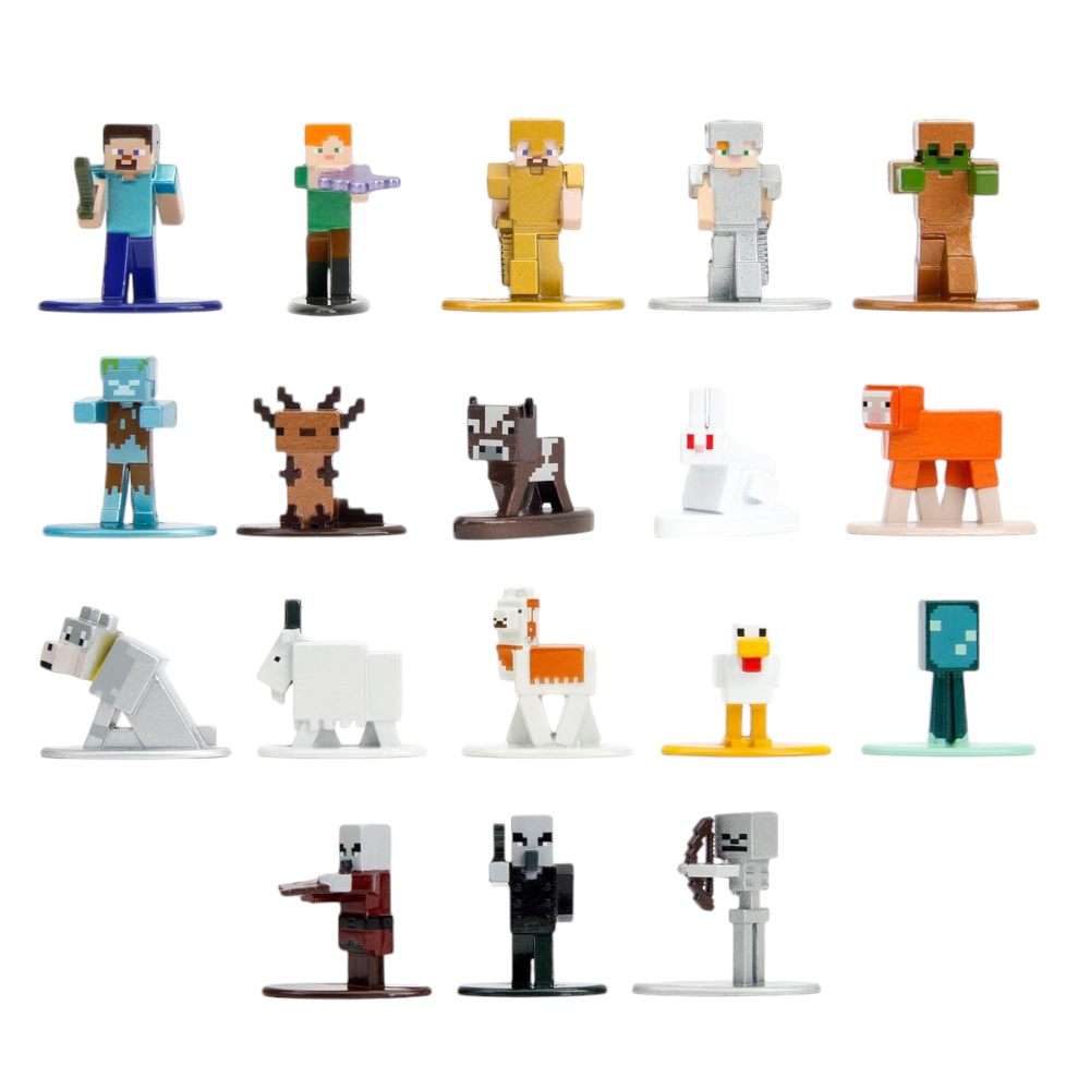 Nano Metalfigs - Minecraft Caves & Cliffs 18-Pack