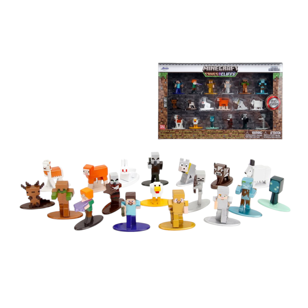 Nano Metalfigs - Minecraft Caves & Cliffs 18-Pack