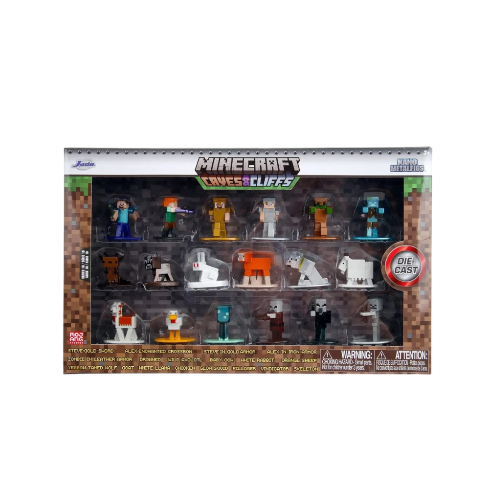 Nano Metalfigs - Minecraft Caves & Cliffs 18-Pack