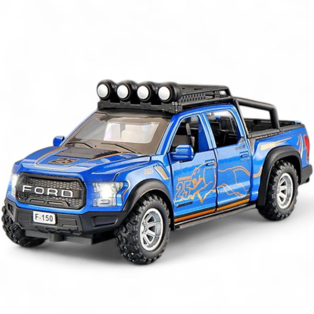 Ford F-150 Raptor Azul Luces y Sonido 1/32