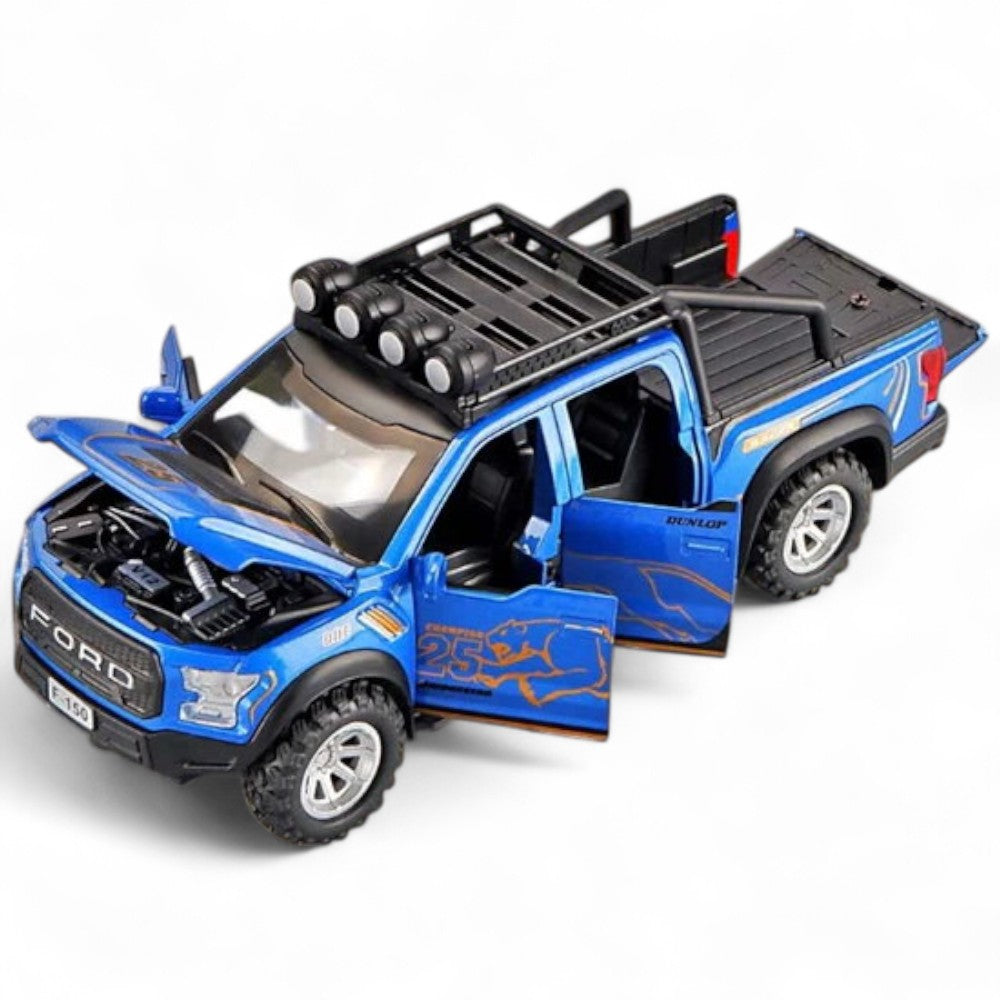 Ford F-150 Raptor Azul Luces y Sonido 1/32