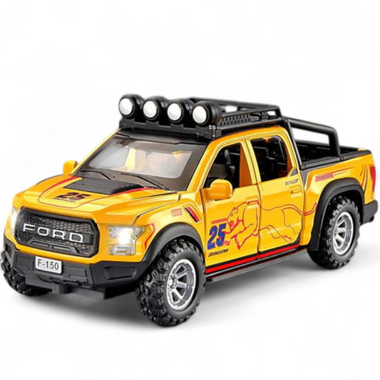 Ford F-150 Raptor Amarillo Luces y Sonido 1/32