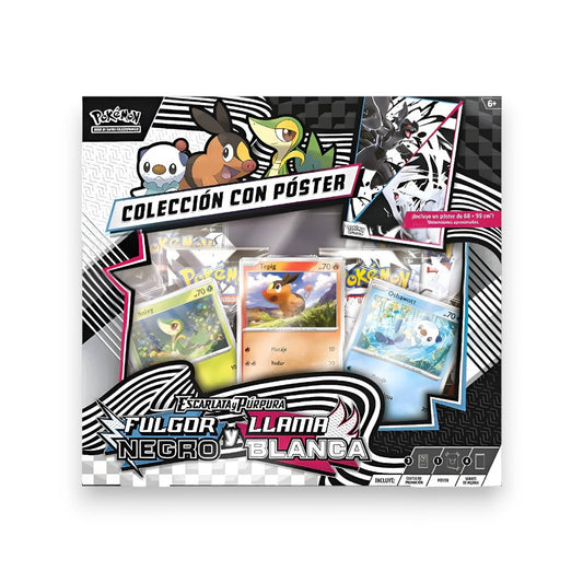 Pokémon TCG: Escarlata & Púrpura - Fulgor Negro & Llama Blanca Unova Colección con Póster Español