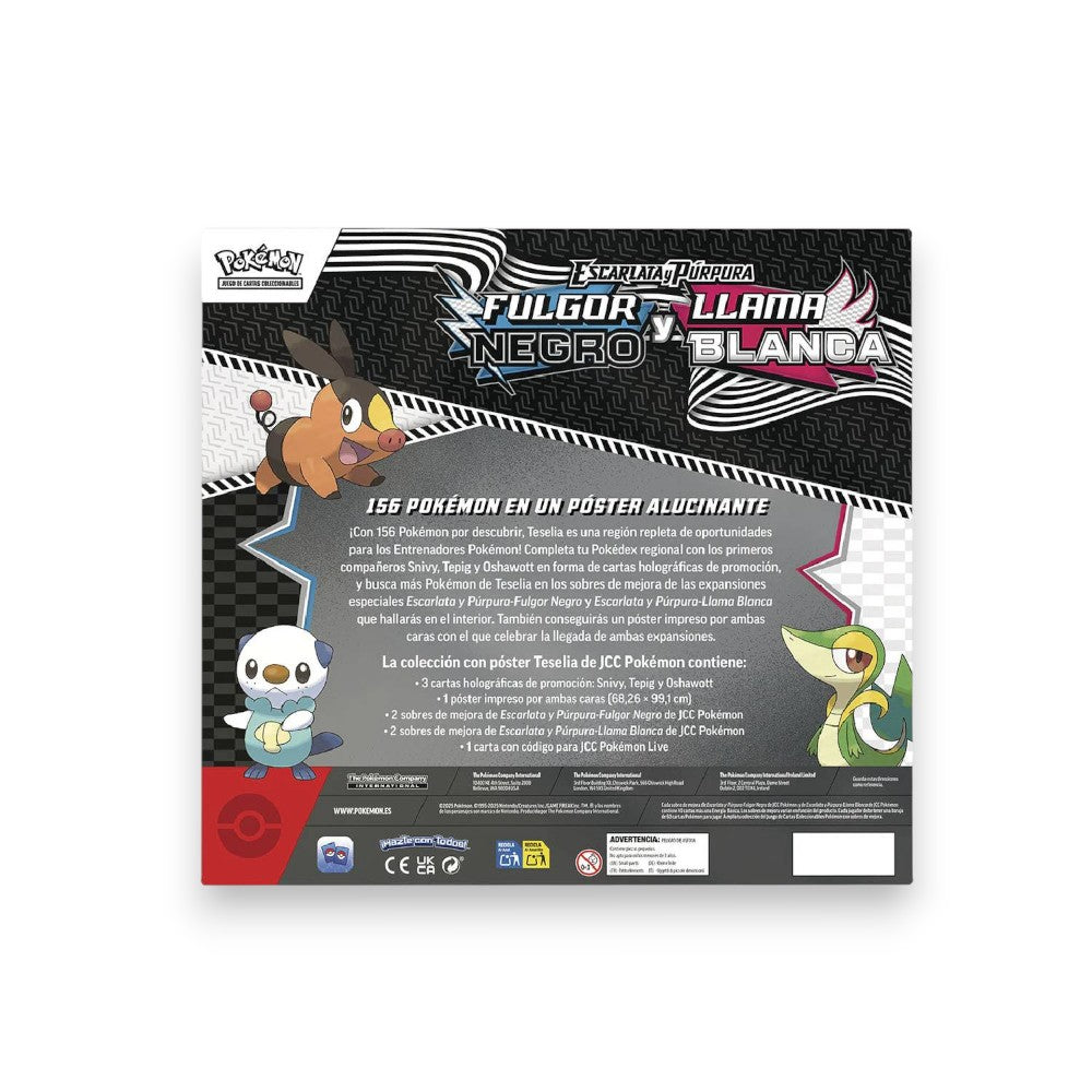 Pokémon TCG: Escarlata & Púrpura - Fulgor Negro & Llama Blanca Unova Colección con Póster Español