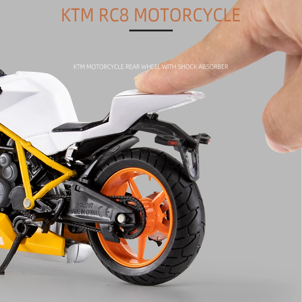 Motocicleta RC8 Sport Orange/White 1/12