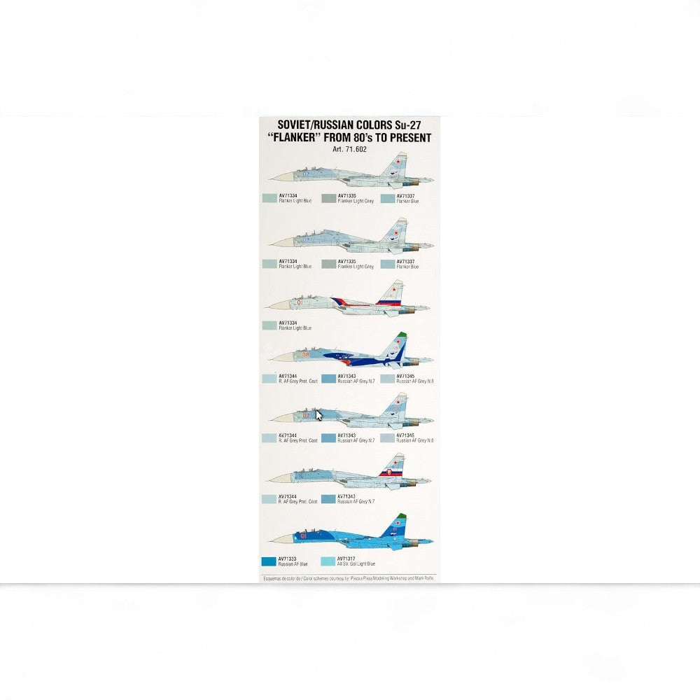 Air War Color Series - Soviet/Russian Colors Su-27 "Flanker" From 80's to present 71602 8 un.