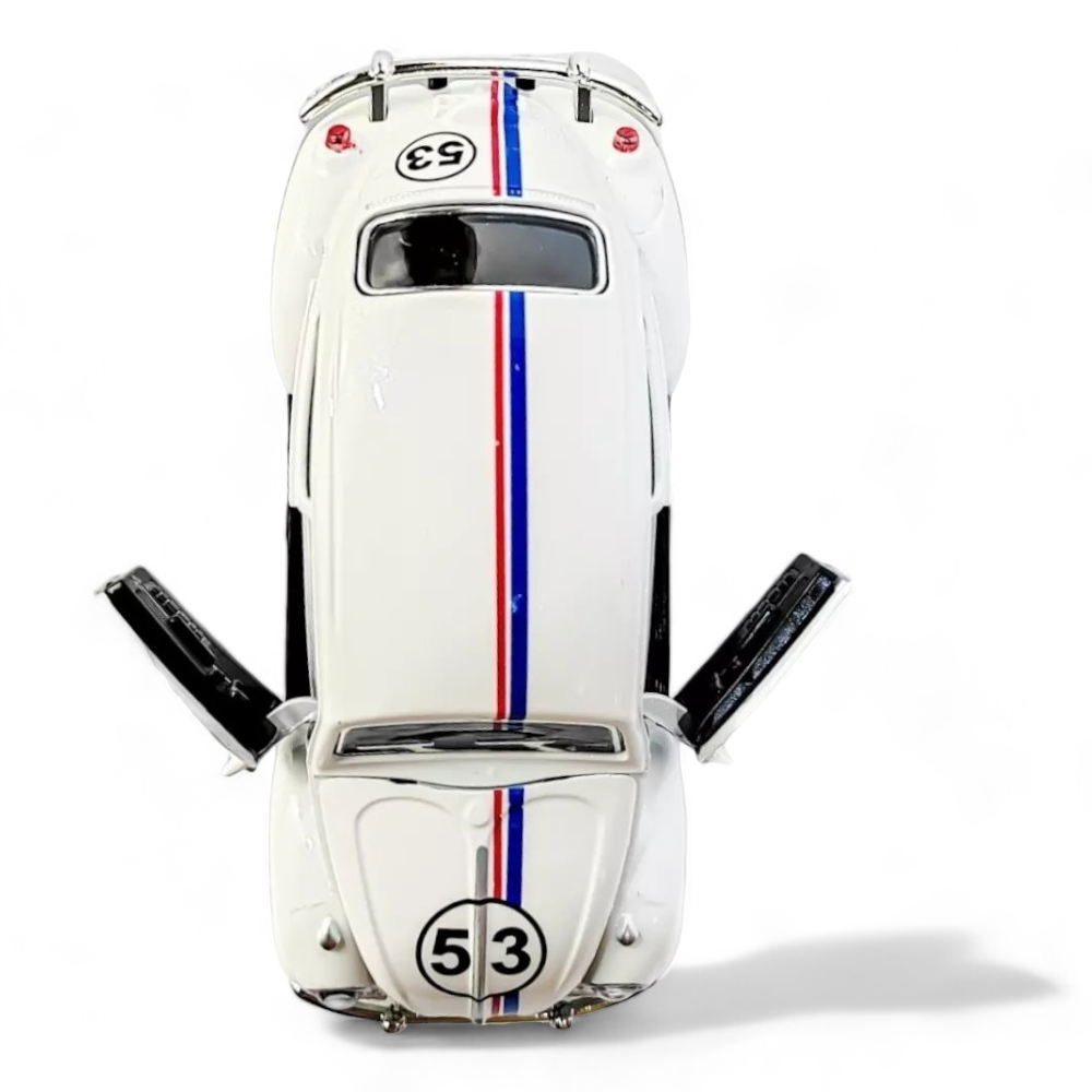 Volkswagen Escarabajo Blanco "Herbie" Luces y Sonido 1/30