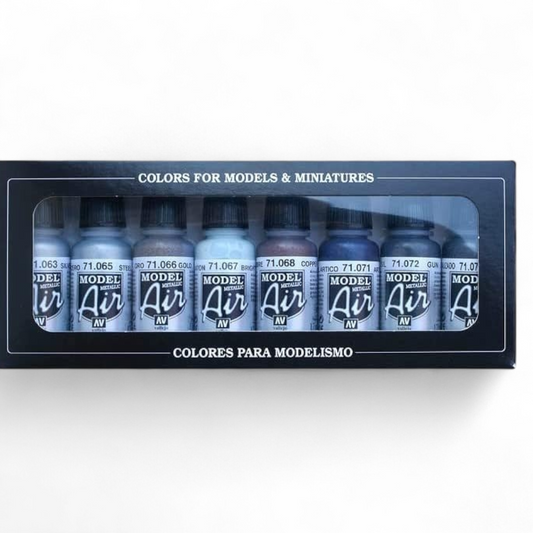 Pintura Acrílica Model Air Metallic Colors Set 71176 8 un.