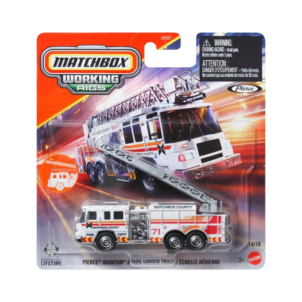 Matchbox Working Rigs Pierce Quantum Aerial Ladder Truck 1/64