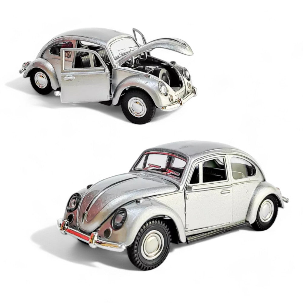 Volkswagen Escarabajo Plateado Luces y Sonido 1/30