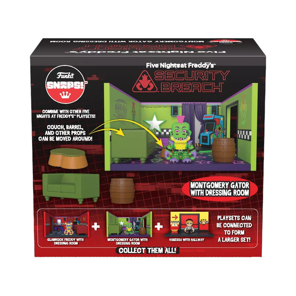 Five Nights at Freddy's SNAPS! Montgomery Gator & Dressing Room 2-Pack