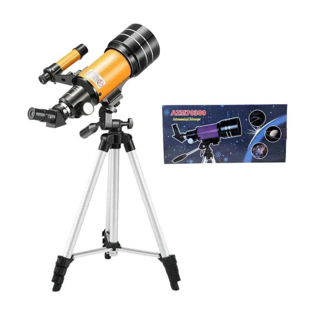 Telescopio Astronómico Básico para Niños AZM70300 (Naranja)