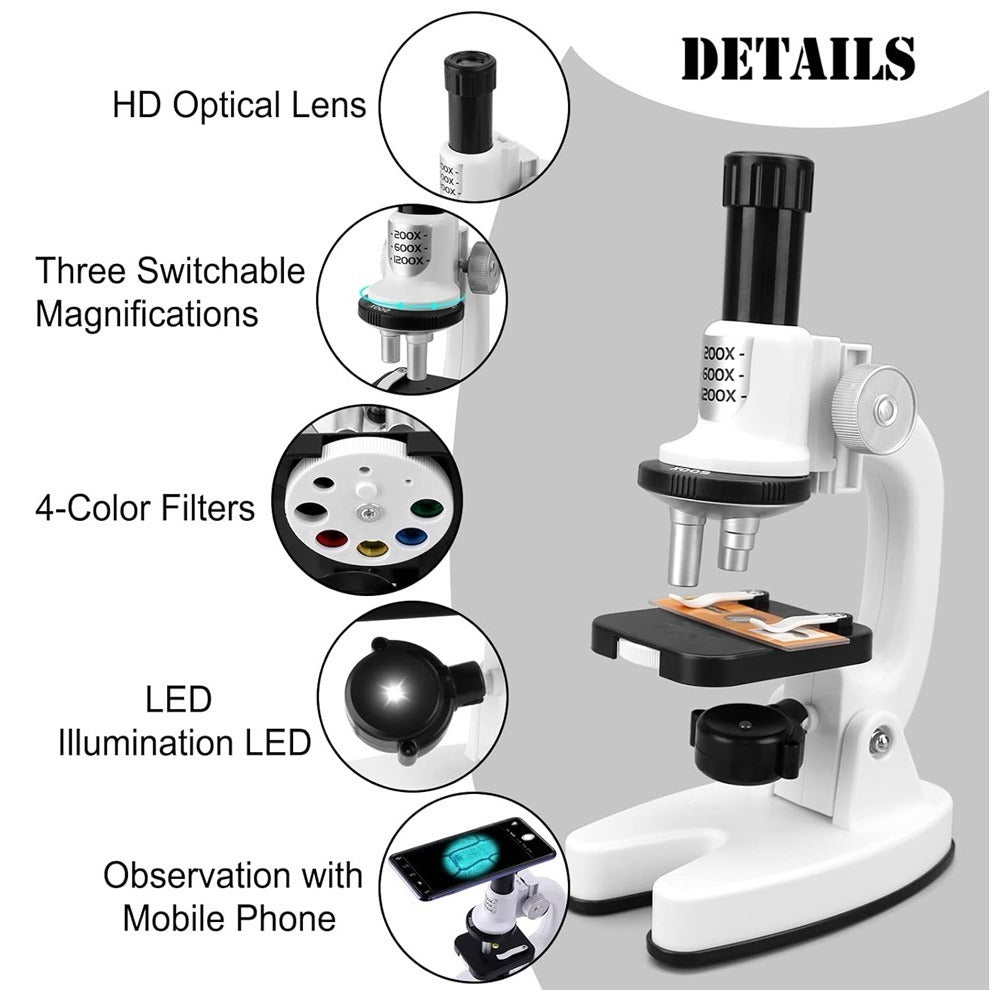 Microscopio Básico para Niños (Blanco)