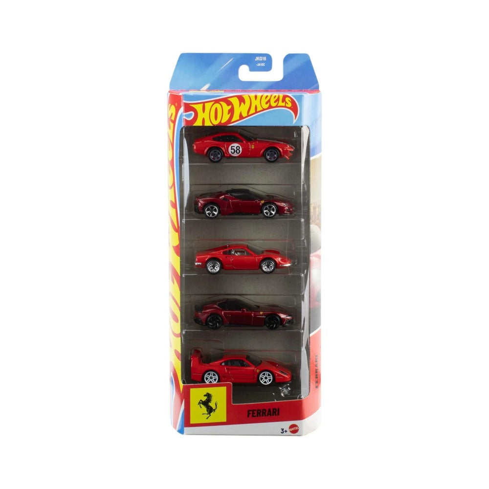 Hot Wheels Toy Ferrari 5-Pack 1/64