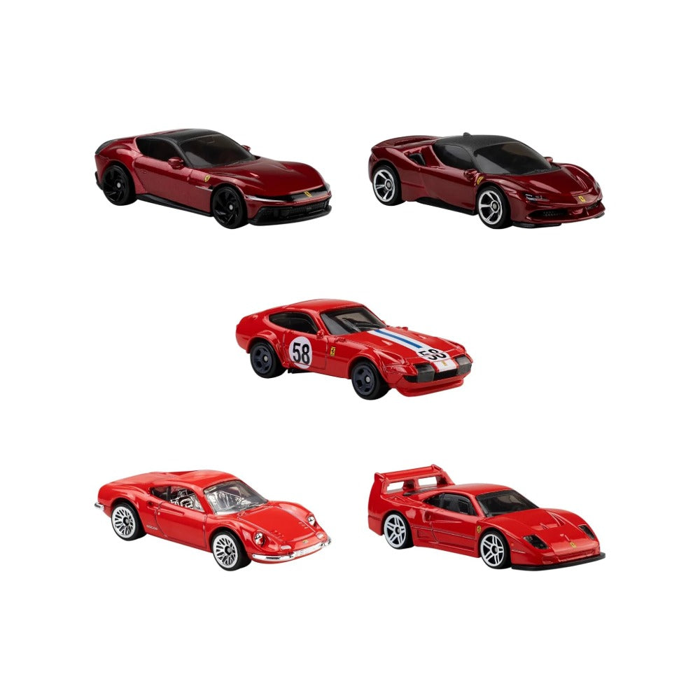 Hot Wheels Toy Ferrari 5-Pack 1/64