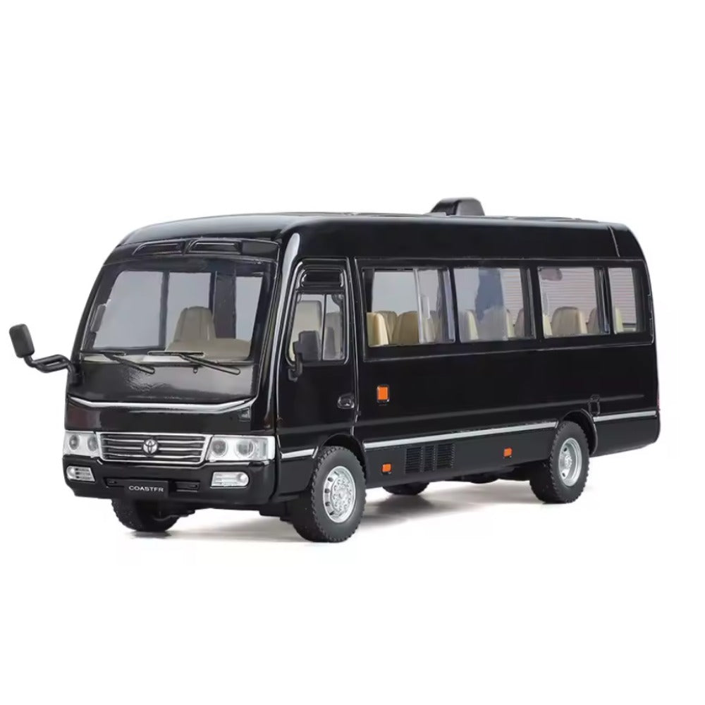 Toyota Coaster Minibus Negro Luces y Sonido 1/24
