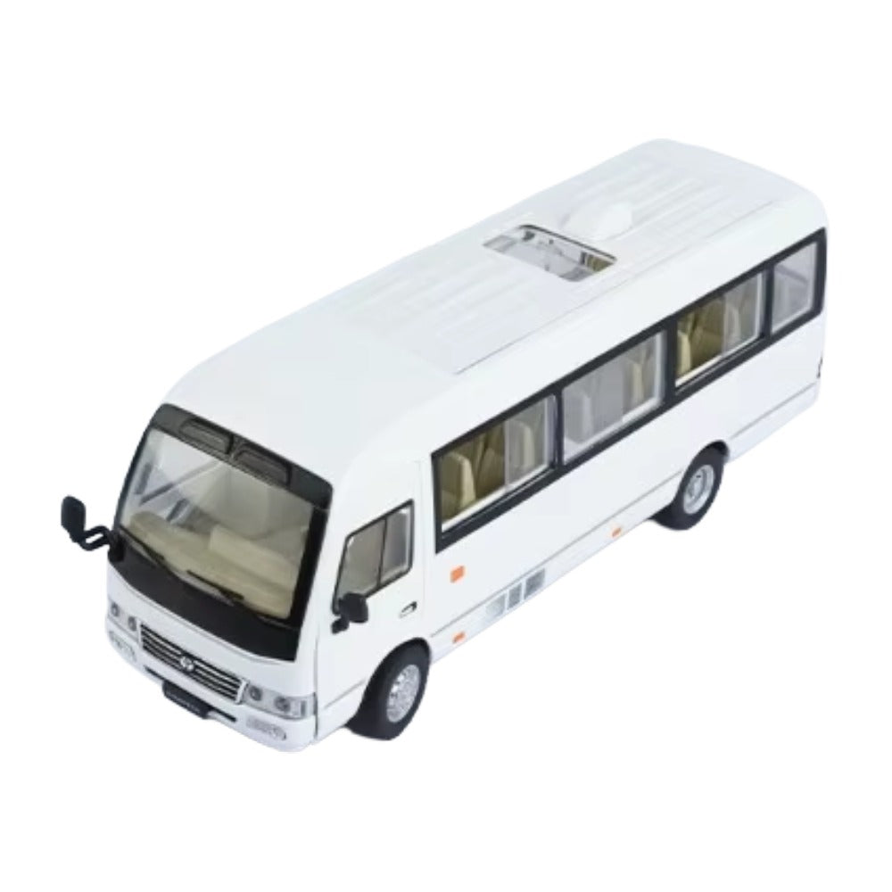 Toyota Coaster Minibus Blanco (Luces y Sonido) 1/24